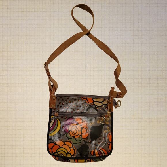Fossil Vintage Blue Leather Messenger Bag 90s Y2K Adjustable Strap - Picture 1 of 5